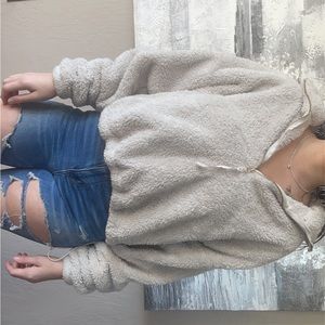 Medium cream hoodless hoodie. Barely worn.